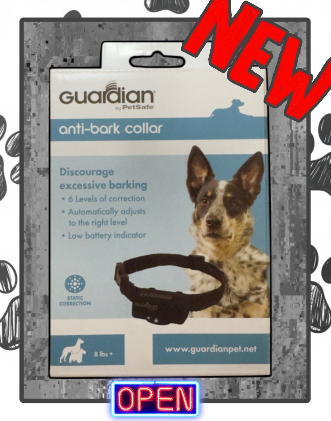 *OPEN NEW Petsafe Guardian Anti Bark Dog Collar Size S 8 Ibs+ Black GBC00-15221