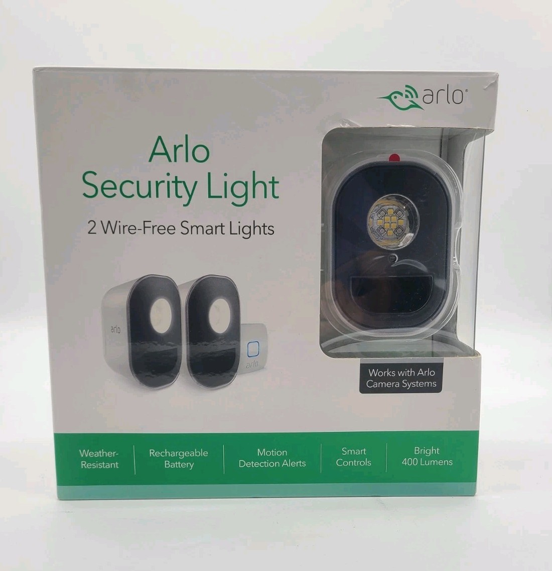 Arlo Indoor/Outdoor Smart Home Security Lights. Wire-Free Rechargeable ALS1102