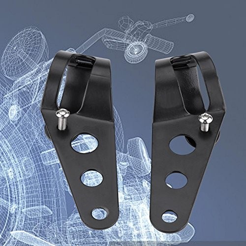 35-43mm Fork Headlight Mounting Bracket, Universal Motorcycle Headlight Black