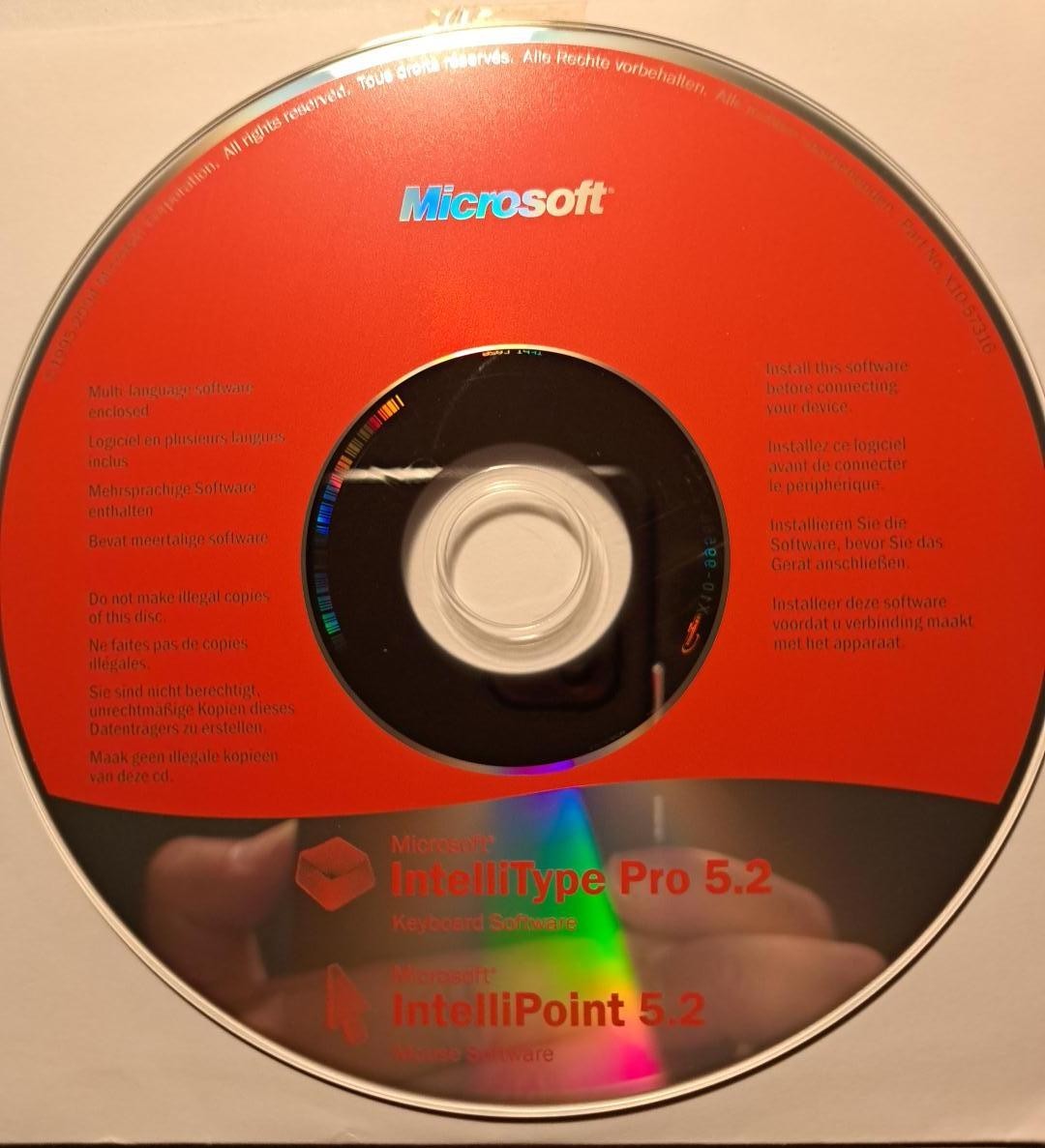 Microsoft IntelliType Pro 5.2 & IntelliPoint 5.2  Software CD