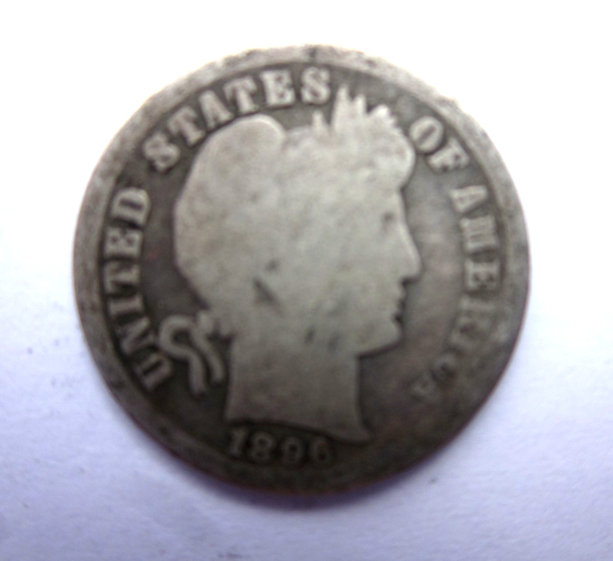 1896-P BARBER DIME 10C SILVER PHILADELPHIA MINT NICE RARE DATE COLLECTOR COIN