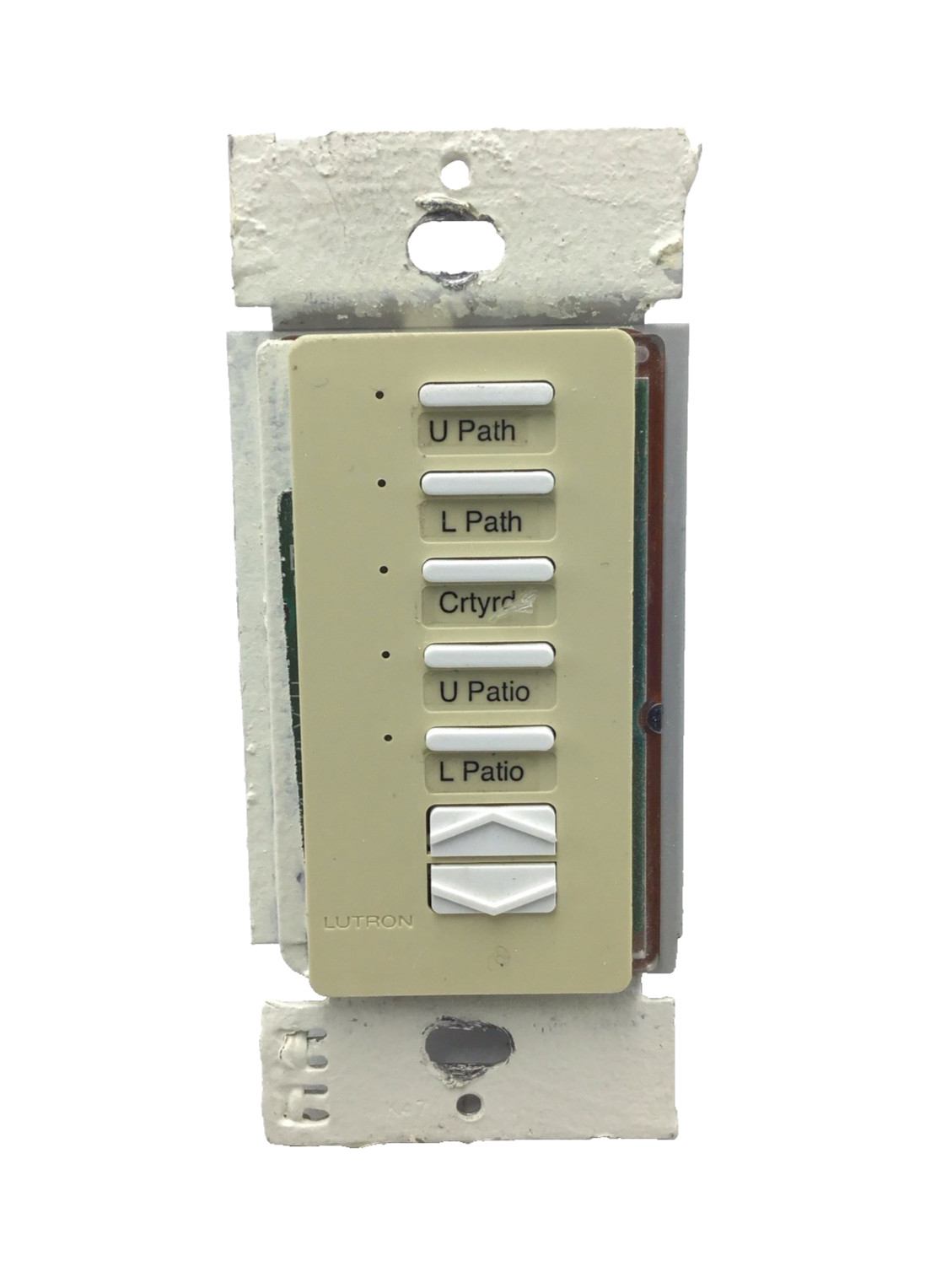 Lutron RadioRA RAMC-5W-RL 5-Button Master Control Keypad, Raised/Lower (Ivory)