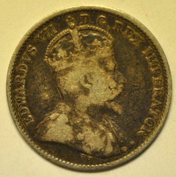 mw25061 Canada; Silver 5 Cents 1910   Edward VII   KM#13
