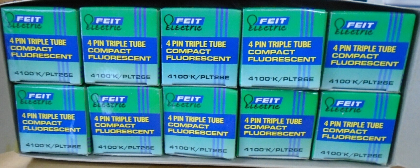 lot of 10 Feit PLT26E/41 26W 4100K PL26E Compact Fluorescent 4-Pin Light Bulb