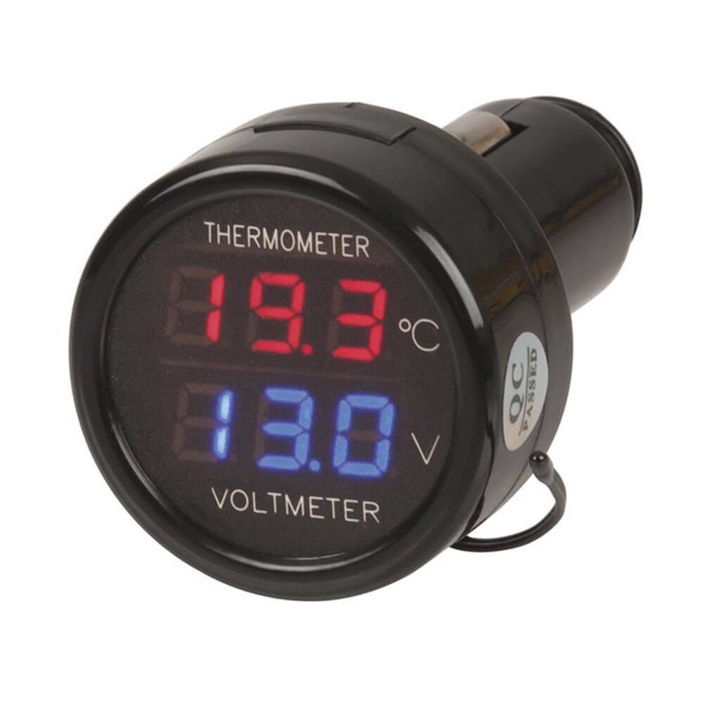 Plug and Play Easy to Use In-car Battery Monitor and Temperature Display