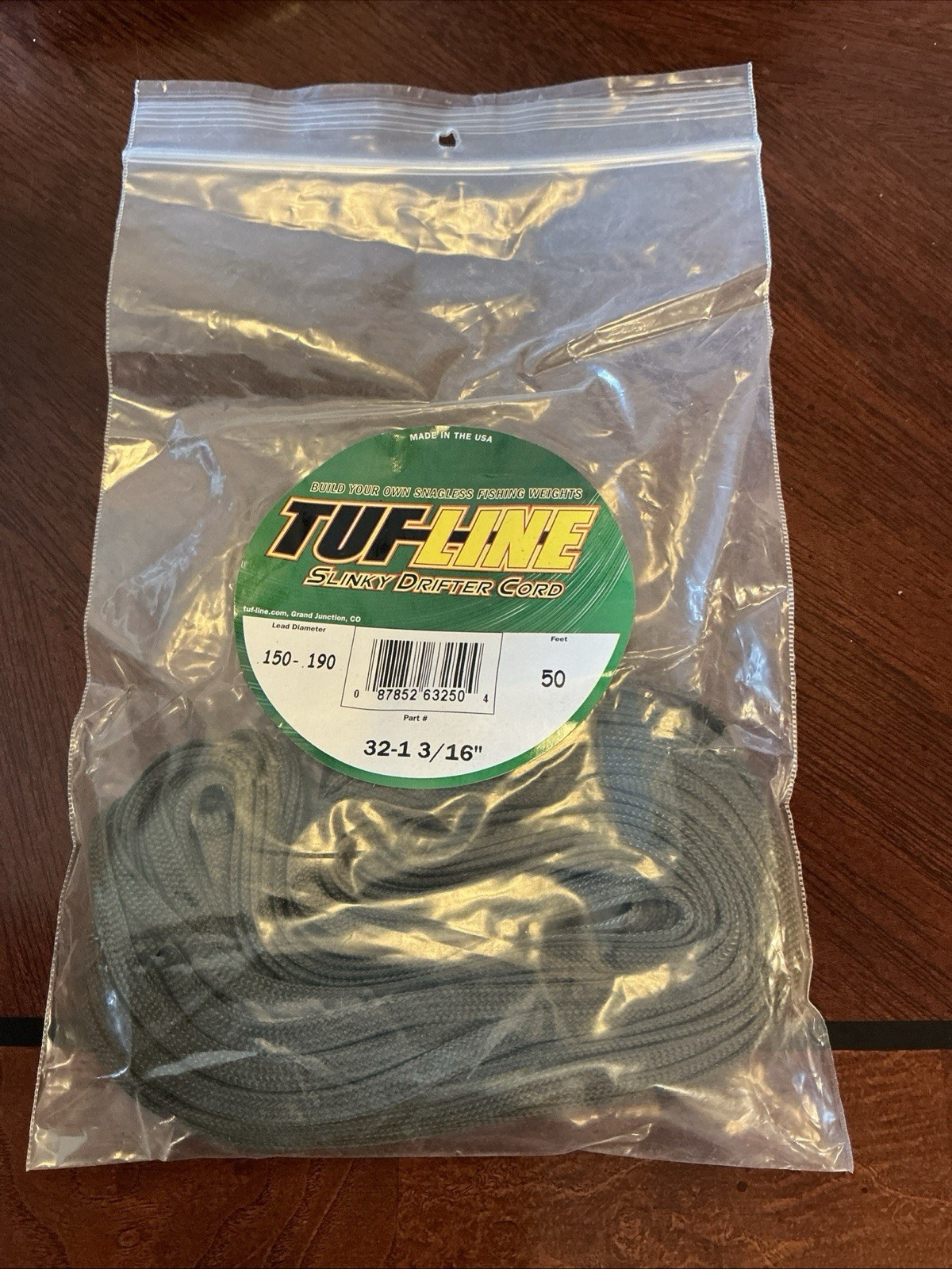 Tuf Line Slinky Drifter Cord .150 - .190 Part # 32-1  3/16in 50 Feet