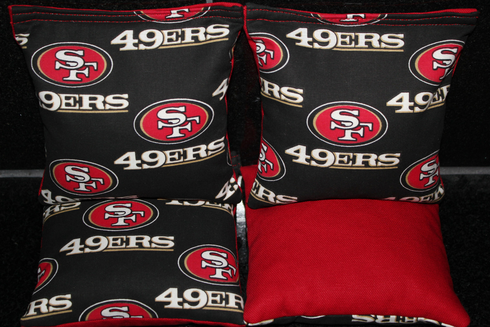 SAN FRANCISCO 49ers CORNHOLE BEAN BAGS BAGGO TOSS TAILGATE GAME 4 Bags Handmade