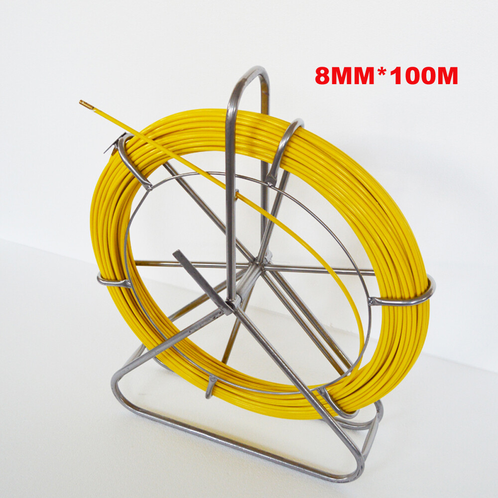 8mm 100m Fish Tape Fiberglass Wire Cable Running Rod Duct Rodder Fishtape Puller