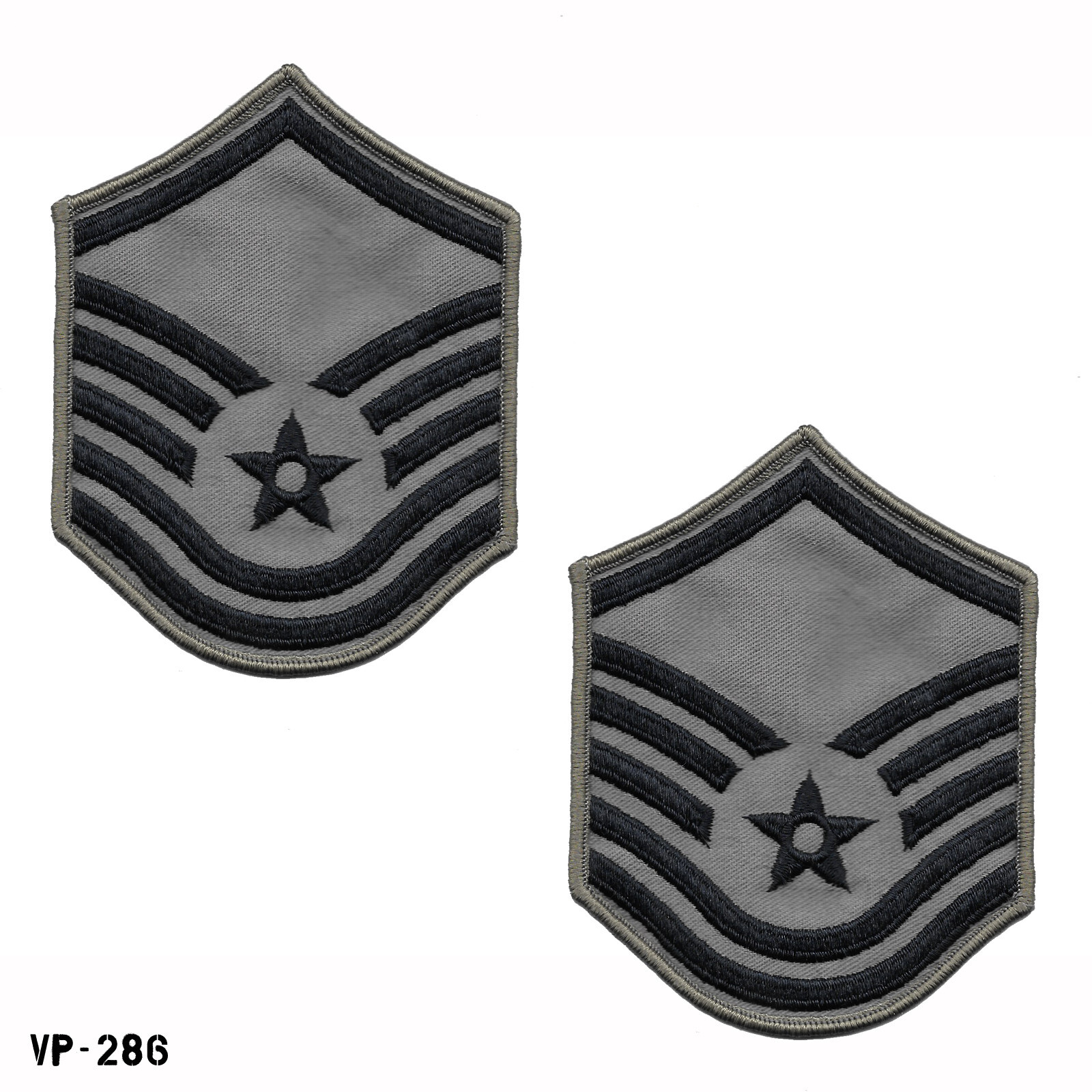 PAIR USAF BDG ABU Master Sergeant Chevron Patches Small MSGT E7 Vanguard USA NEW