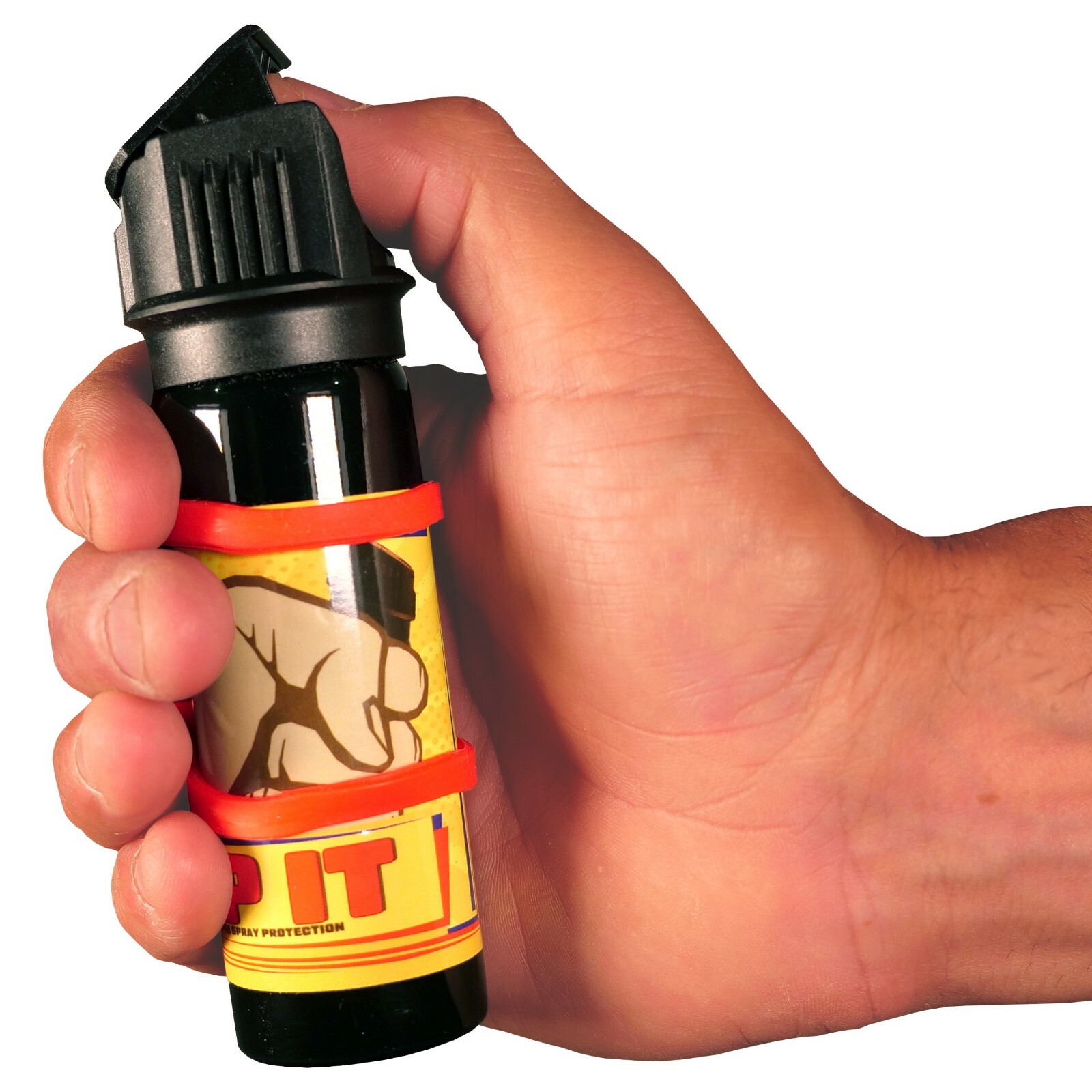 1-Pepper Spray for running with 2oz flip top police strength with White Strap