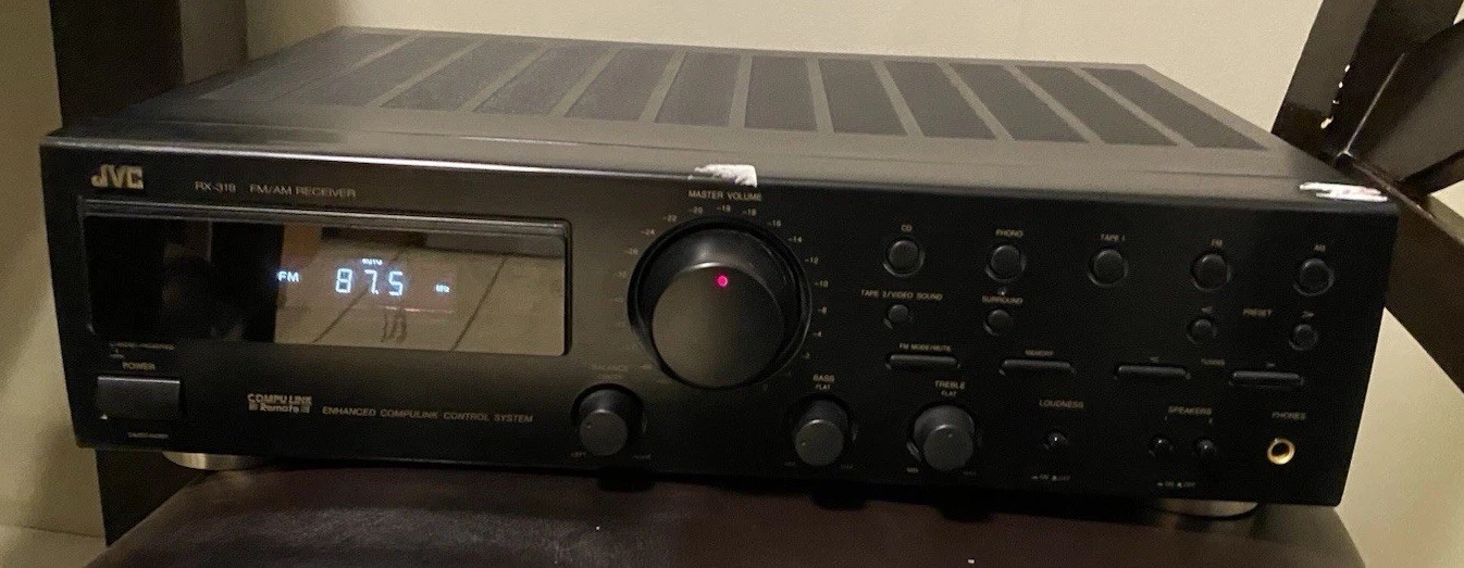 JVC RX-318BK Stereo receiver No Remote Untested Turns On