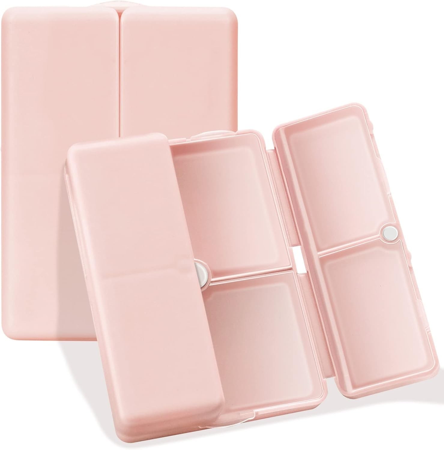 Compact Pink Folding Pill Box - 7 Compartments for Effortless Medication Storage