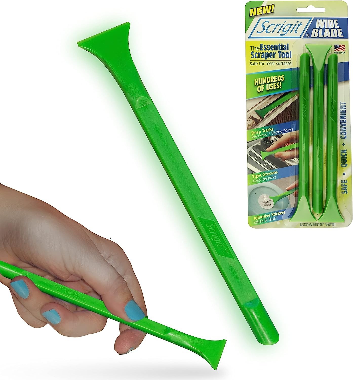 Scrigit Scraper Wide Blade No-Scratch Plastic Scraper Tool, 3 Pack - The Handy M