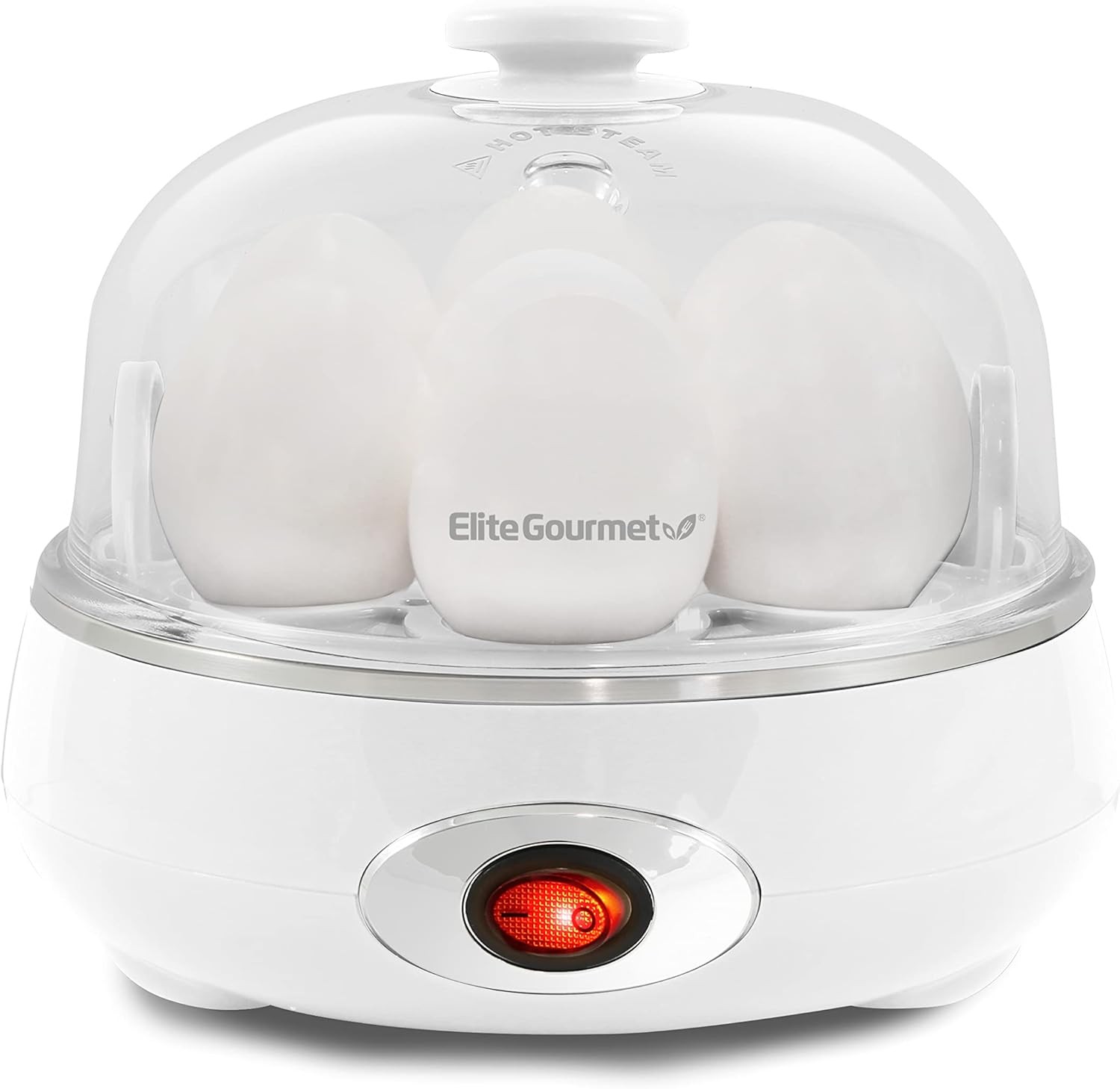 Elite Gourmet EGC322CW Easy Egg Cooker Electric 7-Egg 7 Egg, Classic White