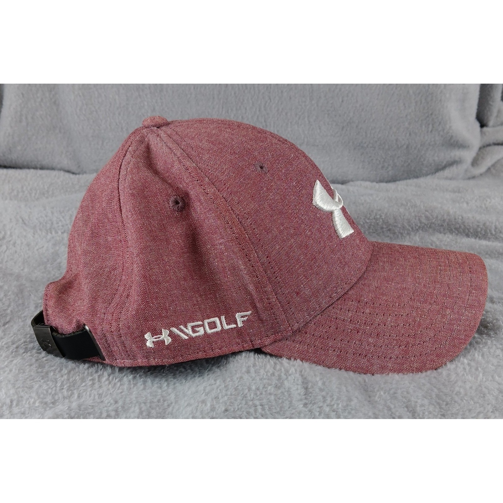 Under Armour Golf Hat Red Heathered Mens OSFA Embroidered Logo Adjustable Strap
