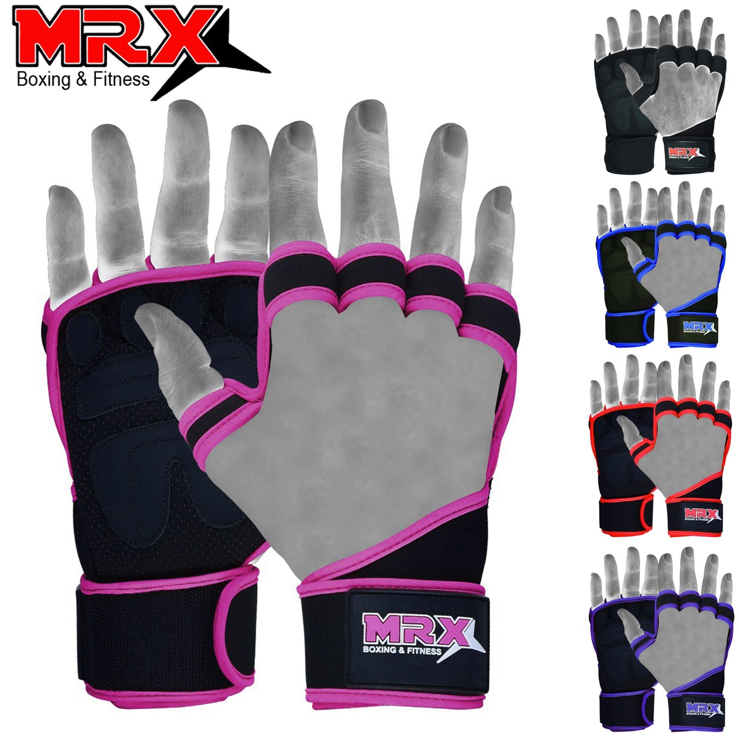 Unisex Gym Weight Lifting Gloves Wrist Strap Extra Grip Workout Training Fitness