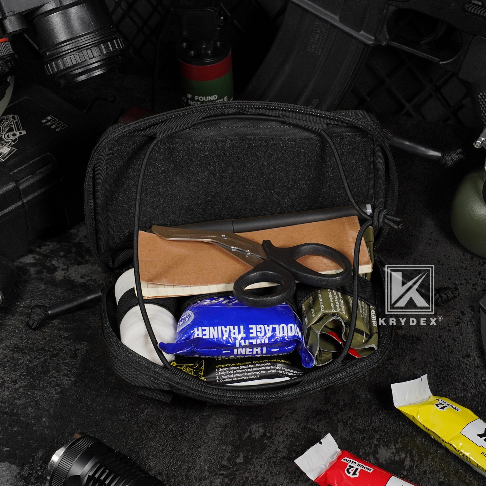KRYDEX Tactical Modular Utility GP Pouch MOLLE Back Front Pocket Panel Small BK