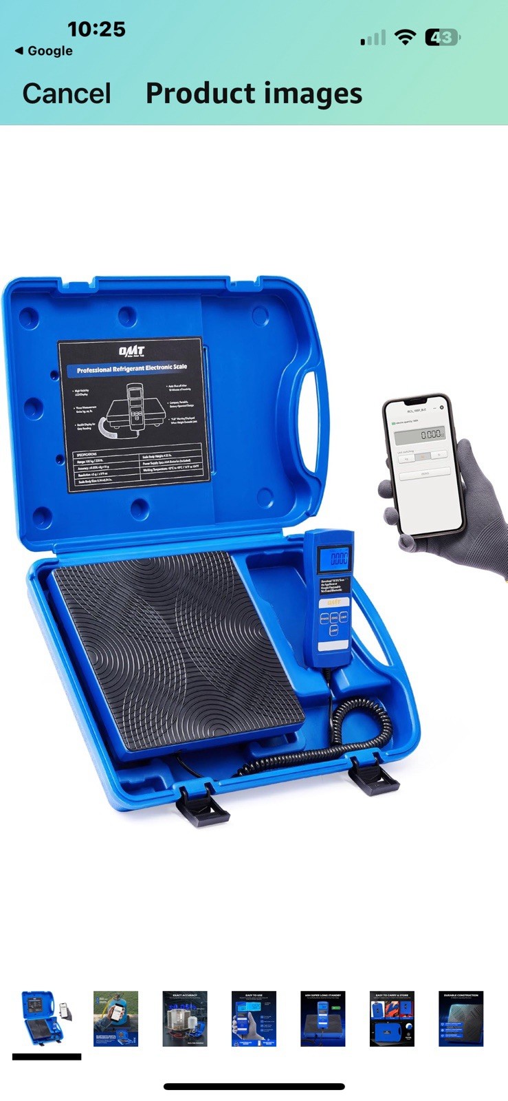 OMT Electronic Digital Refrigerant Charging Scale 220lb for HVAC Portable Case