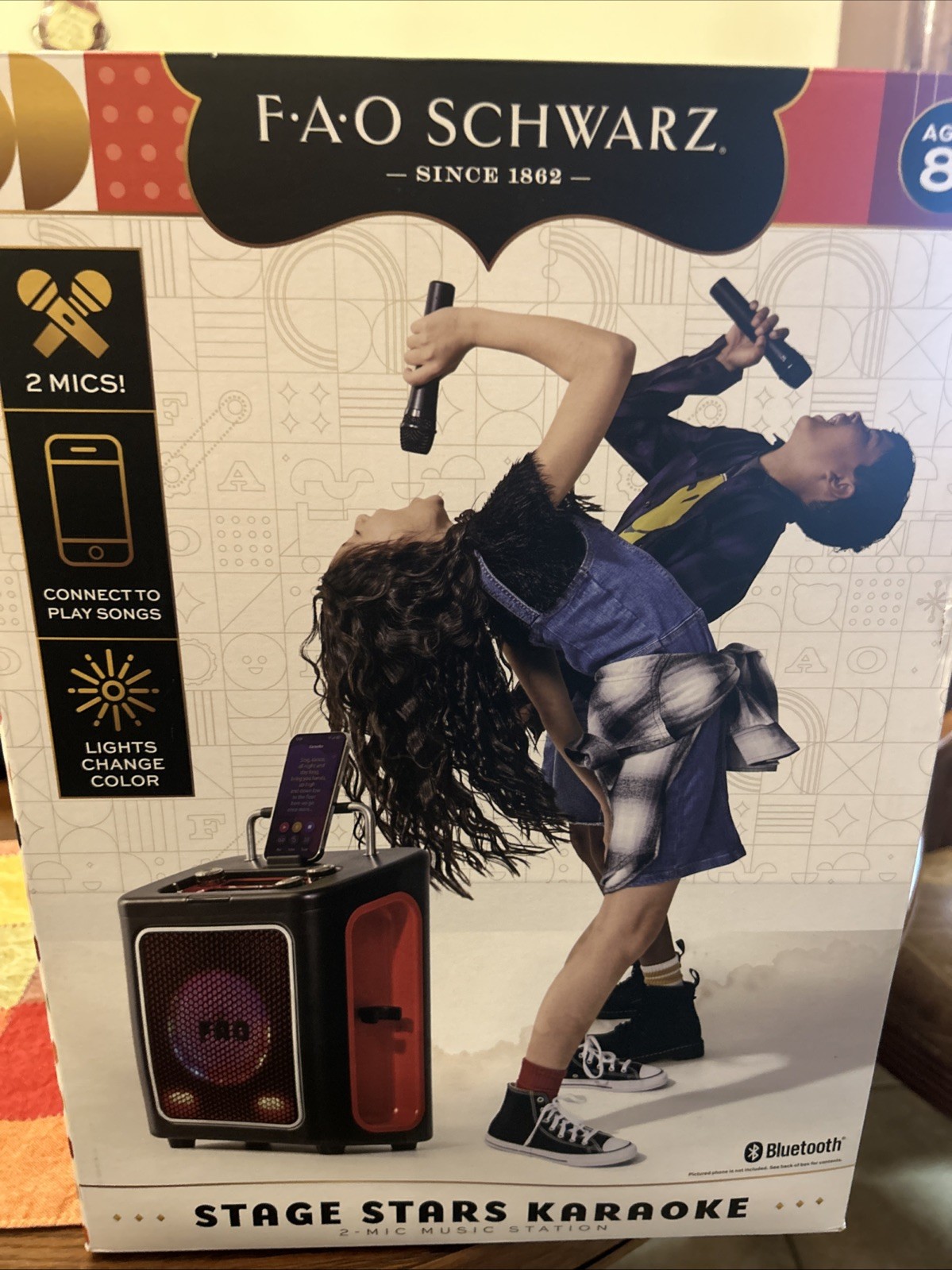 Bluetooth Stage Stars Karaoke 2 Mic Music Station New F.A.O Schwartz