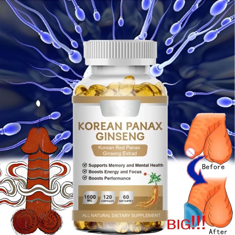 Korean Red Panax Ginseng 1600mg 120 Capsules - No Fillers Extra Strength NON-GMO