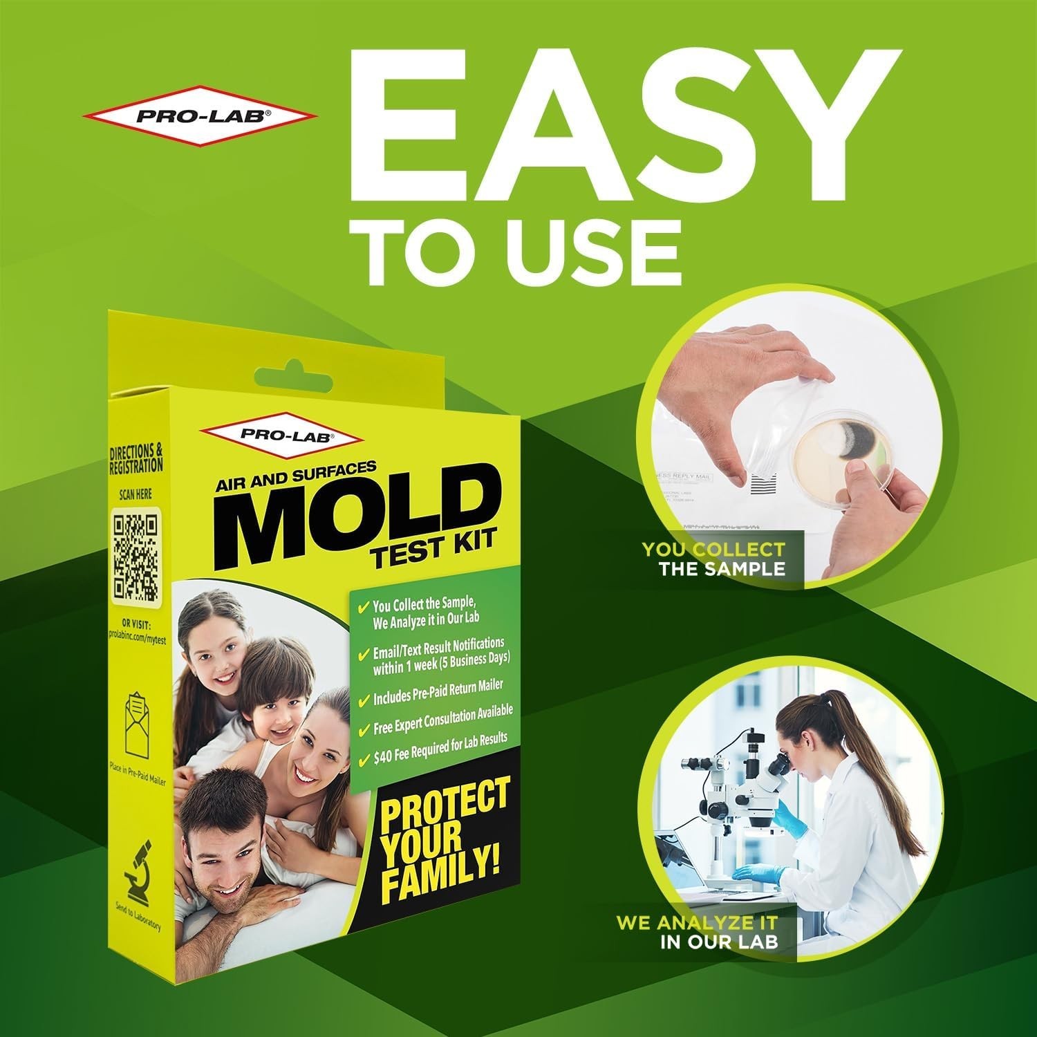 Easy Mold Kit: 3 Tests Incl. Lab Fee & Expert Advice | Pro Results