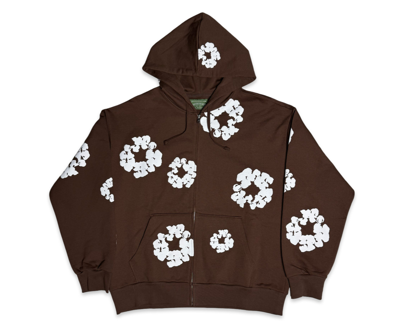 Denim Tears Cotton Wreath Zip Up Hoodie Dark Brown 100% Authentic