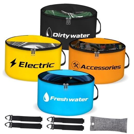 Rv Sewer Hose Storage, 4 Pack Waterproof Rv Blue, Black, Orange, Yellow