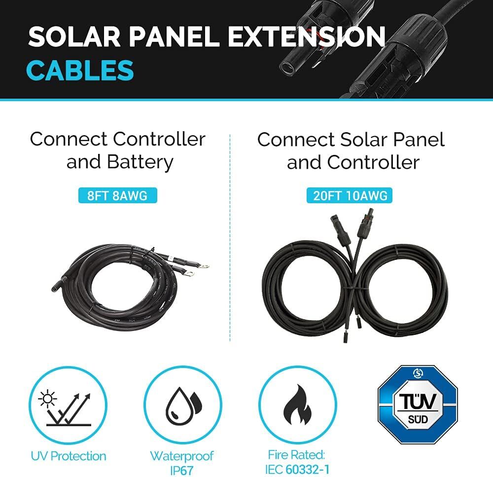 Renogy 100W Solar Panel Kit 12V Mono Starter w/ 30A Charge Controller Caravan RV