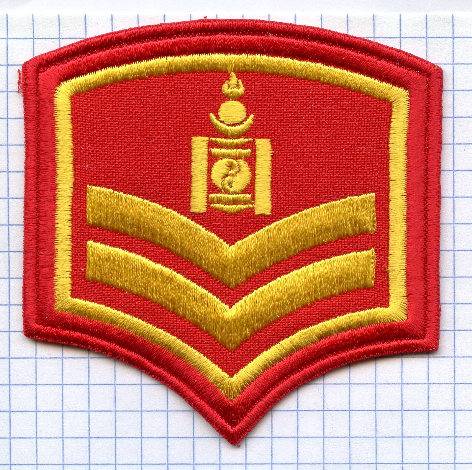 Mongolian Military, Army Cadet Year deference 2nd year With Symbol Red