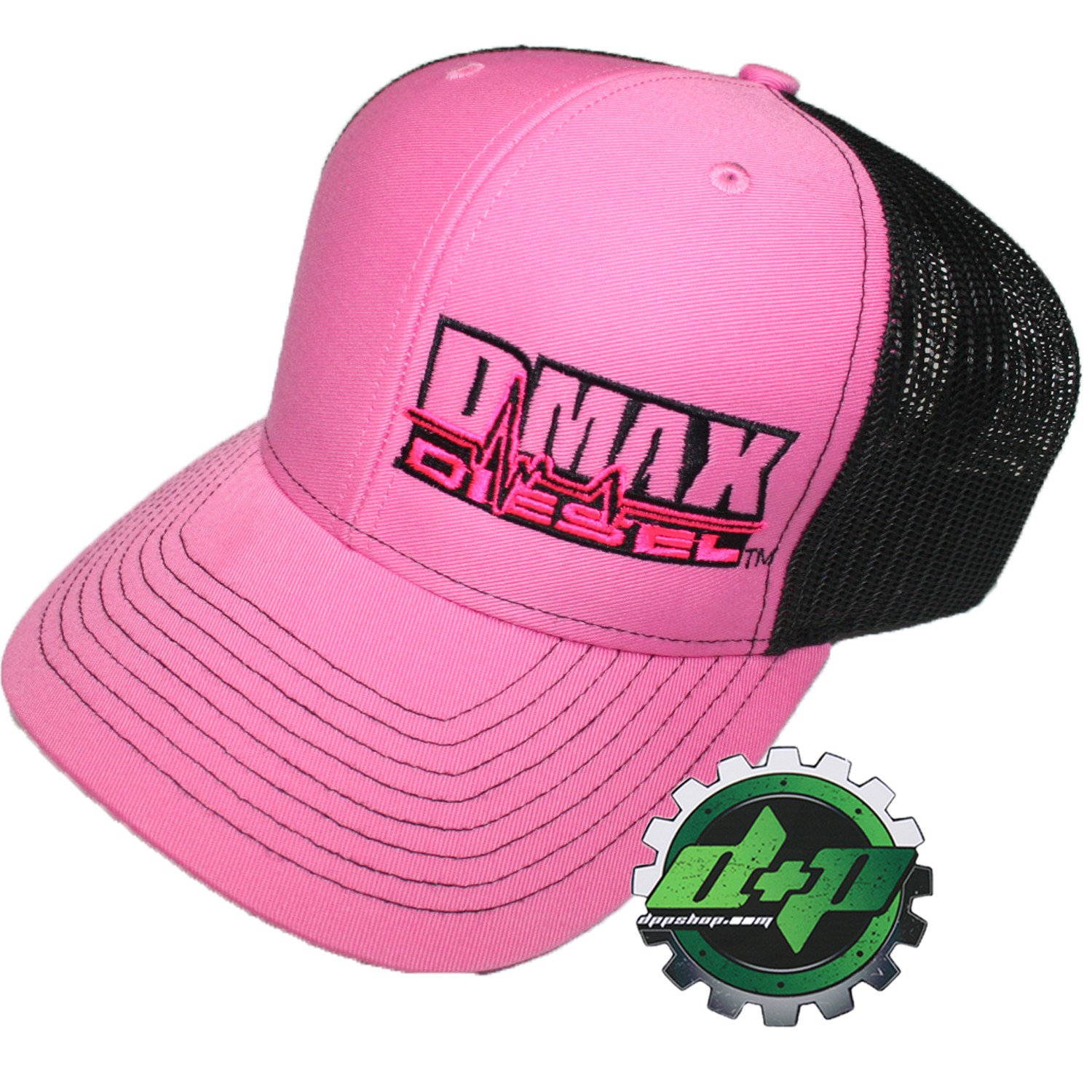 Duramax diesel Richardson trucker PINK hat black mesh snap back Dmax cap