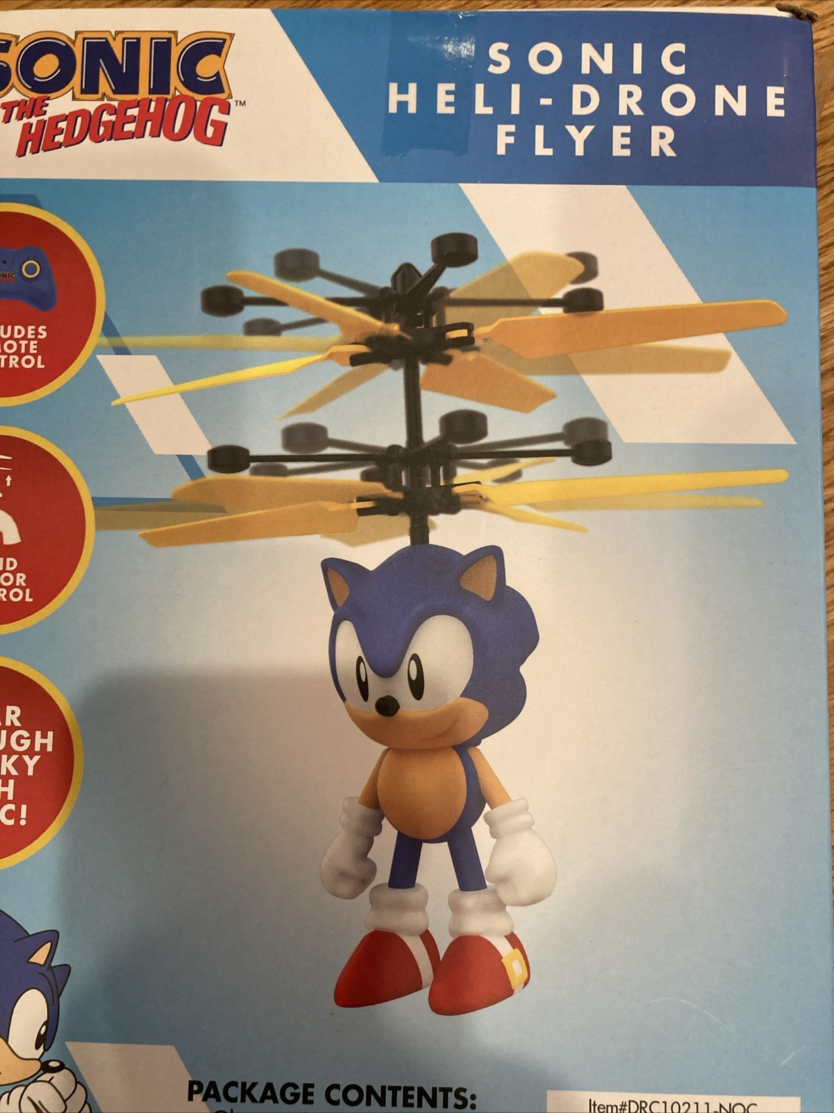 Classic Sonic Hedgehog Hand Sensor Control HELI-DRONE FLYER & Remote Control