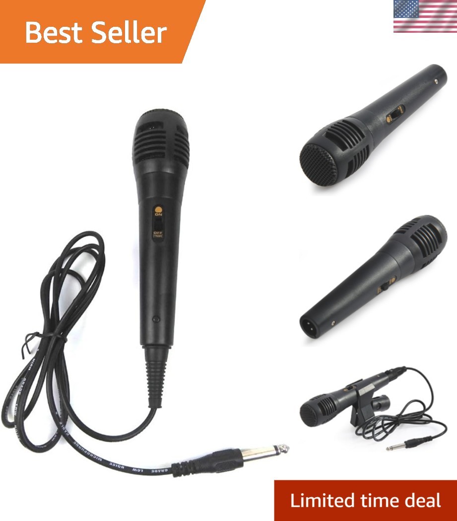 High-Sensitivity Karaoke Microphone System with 5 Ft Cord & Alloy Steel Design