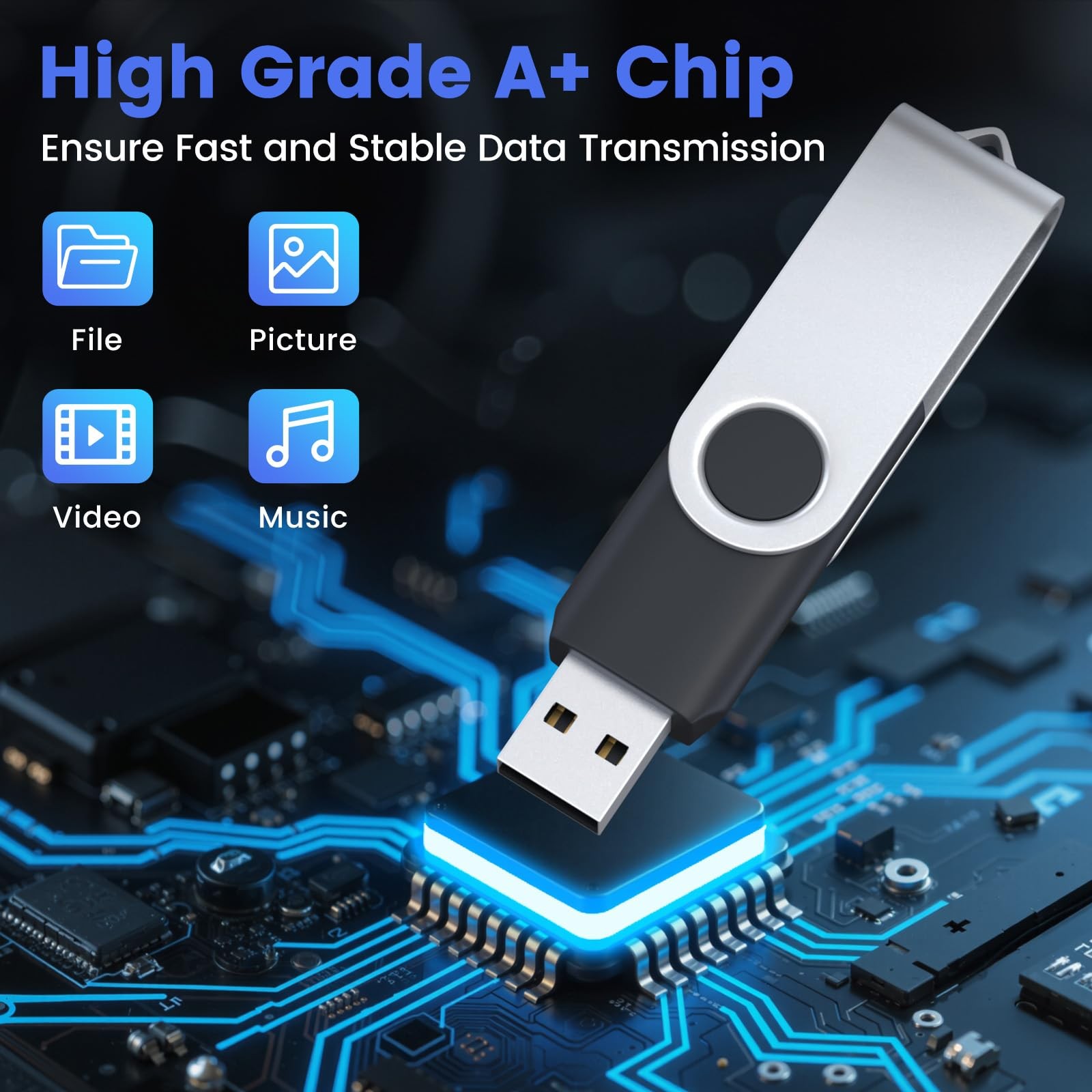 ABLAZE 1GB Flash Drive 10 Pack, USB 2.0 Memory Stick with 1GB, 10 Pack