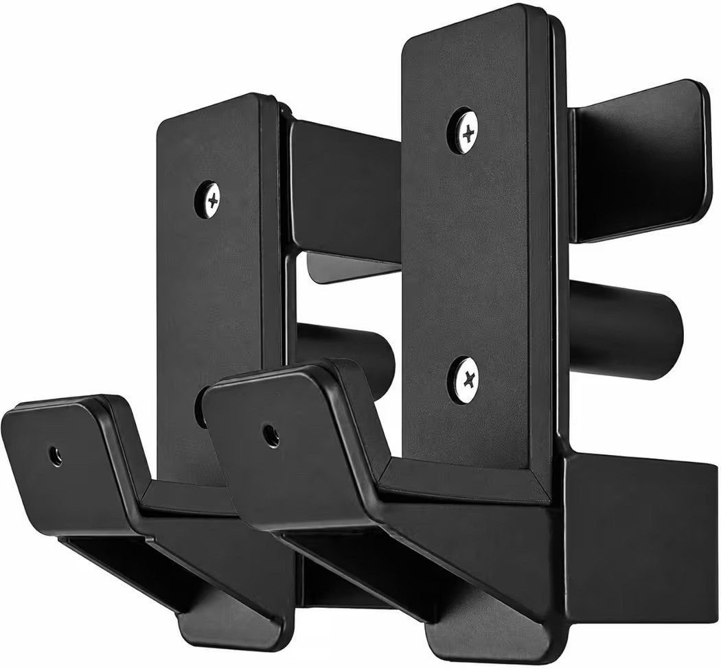 J Hooks for 2" x 2" Power Rack, Rubber Pad J-Hook for Power Cage, Bottom Rein...