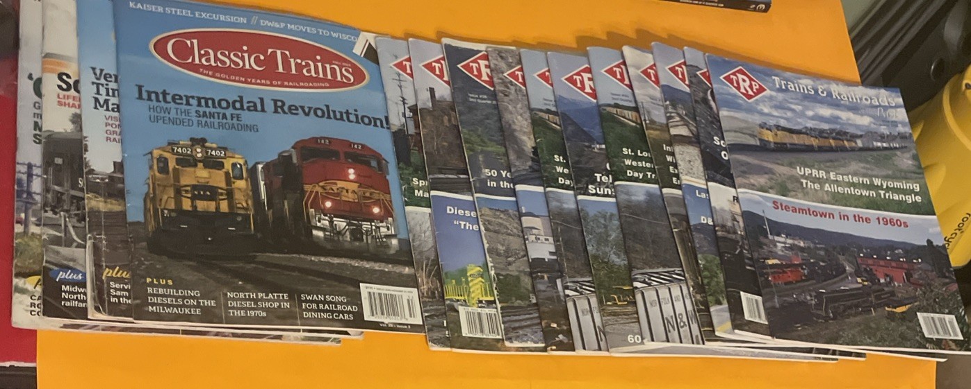 11 TRP trains And Railroad Magazine Plus 4 Classic Trains Lot Of 15