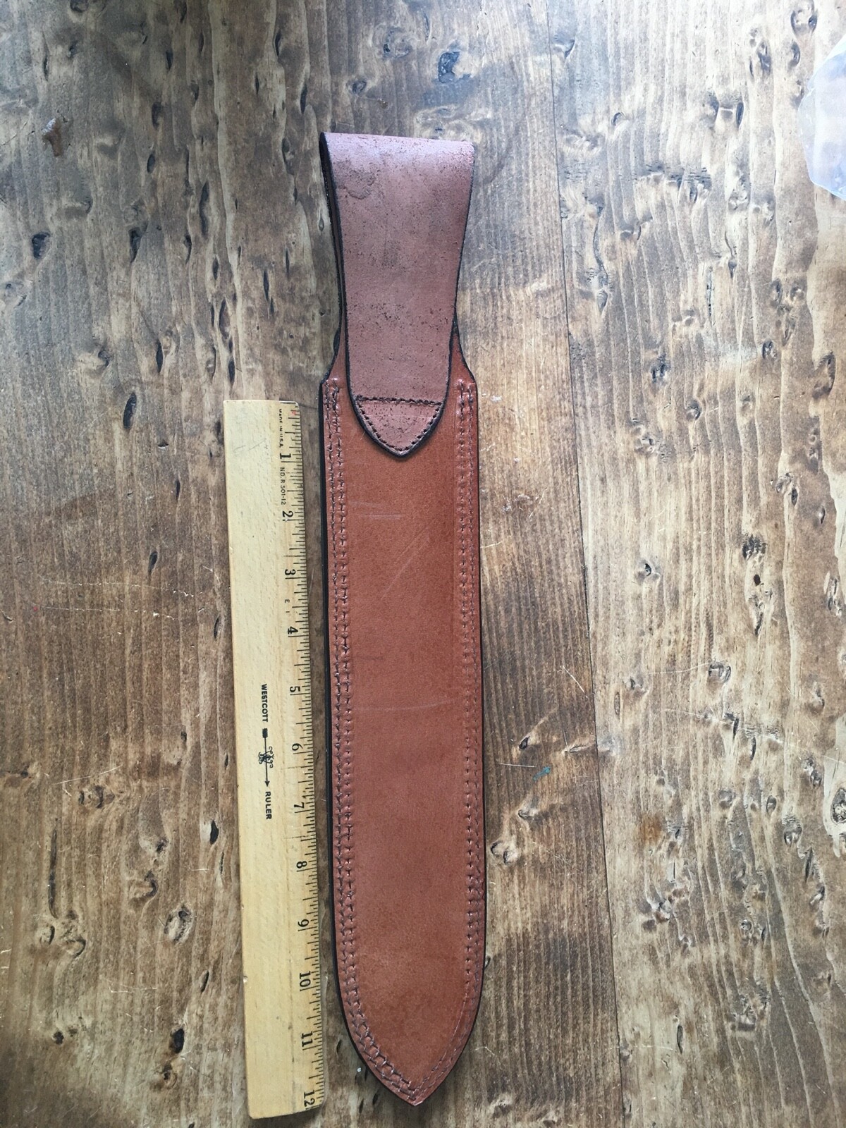 BROWN LEATHER SHEATH FOR LARGE 12 INCH  hunting knife 4661216ap XX