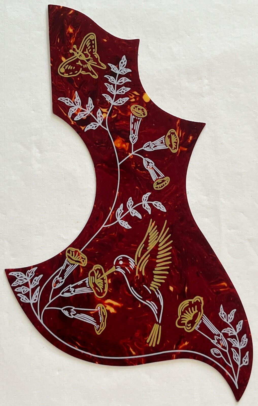 New Great - For Fit Gibson Hummingbird Guitar Pickguard Adhesive Red Tortoise