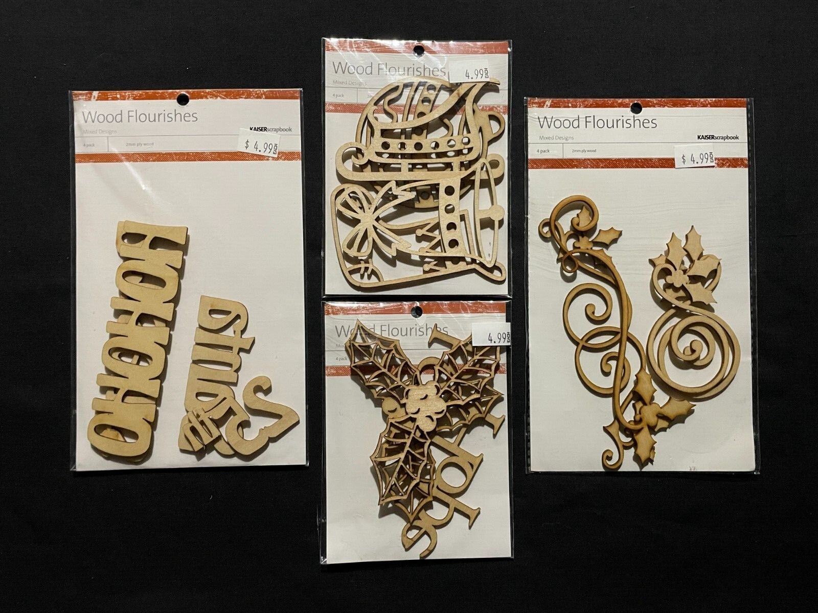 KAISER WOOD FLOURISHES ASSORTED CHRISTMAS