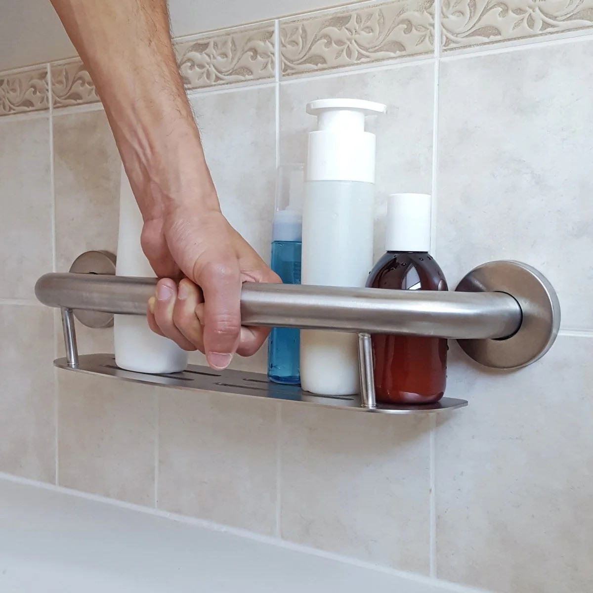 Shampoo Shelf Grab Bar