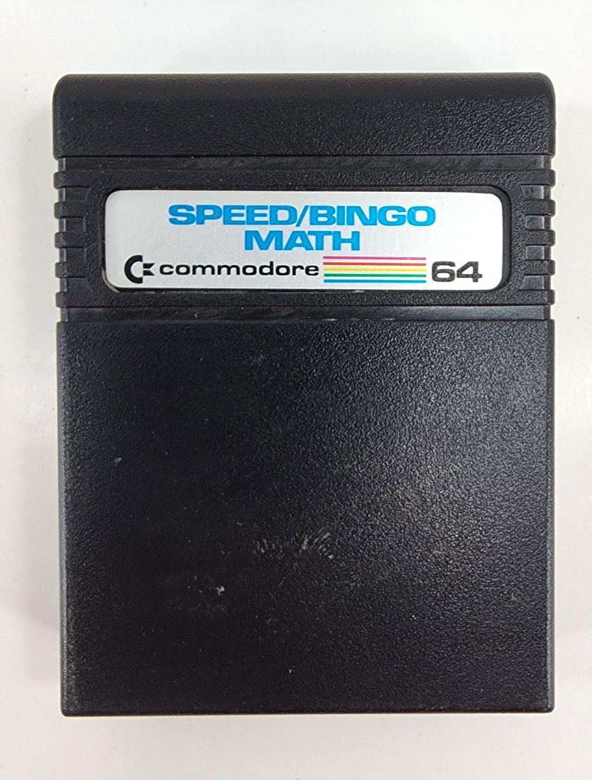 Vintage Commodore 64 "Speed / Bingo Math" Game Cartridge (Commodore, 1983)