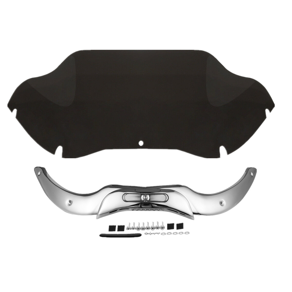 9.5'' Windshield Windscreen &Chrome Trim Fit For Harley Touring Road Glide 04-13
