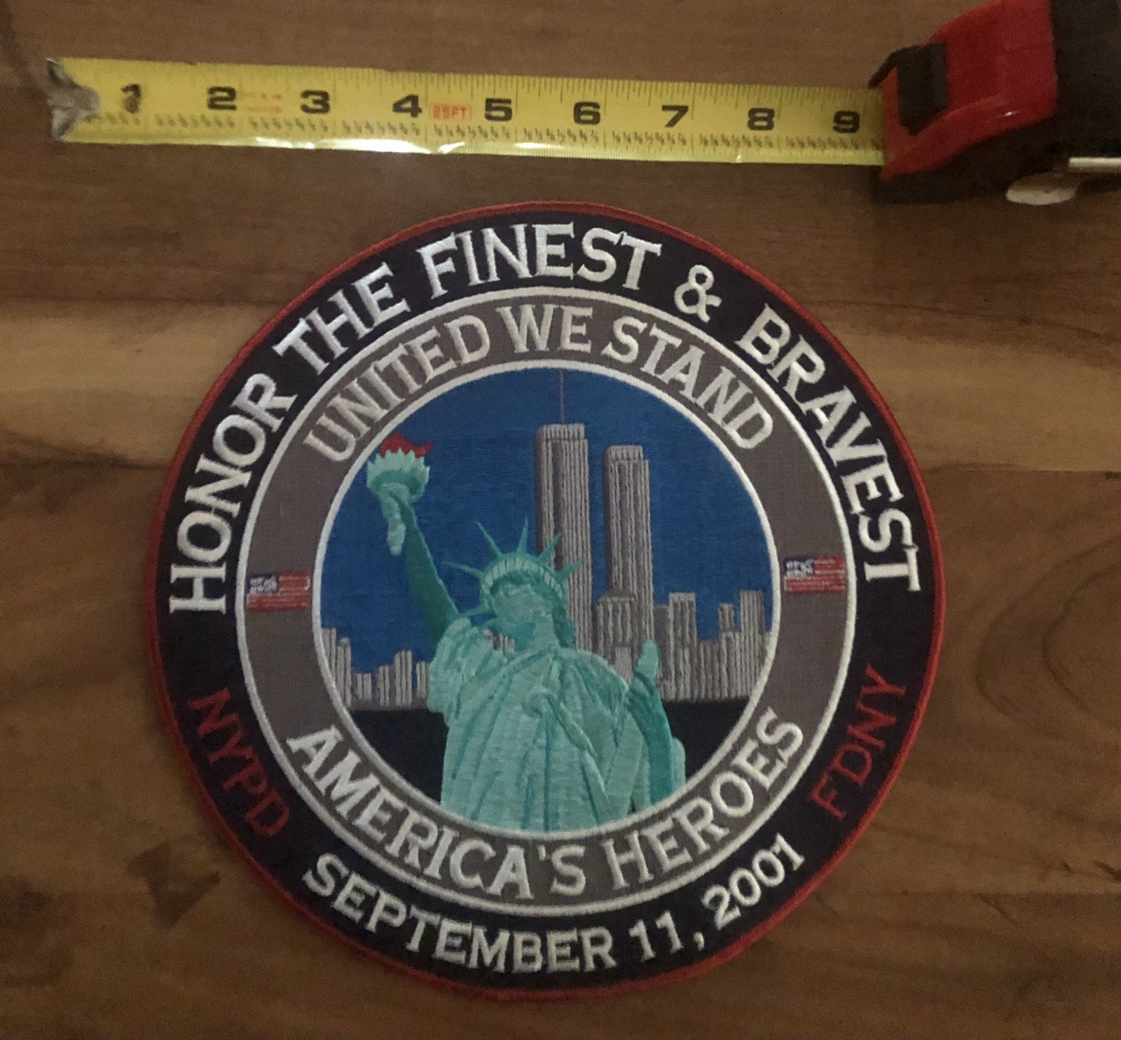 Police Patch-September 11th, 2001 Giant NYPD/NYFD Honor Patch - 9 INCHES! 🔥
