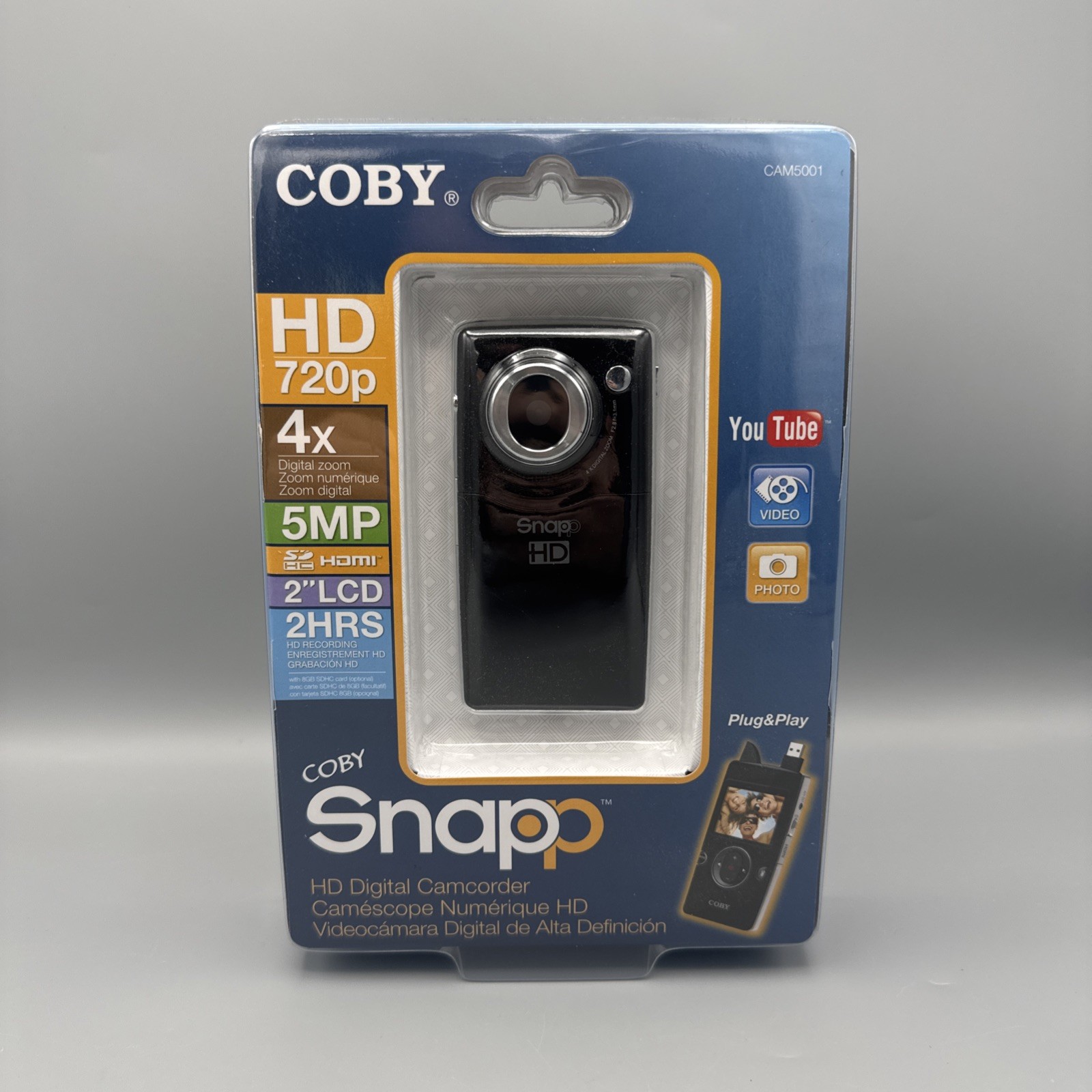 Coby Snapp Digital Camcorder Photo Video CAM5001 720p 5MP 4X NIB NEW