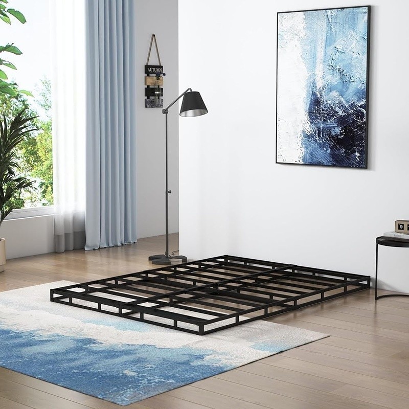 Sturdy Metal Box Spring Full Bed Easy Assembly Silent Design Support 3500lbs New