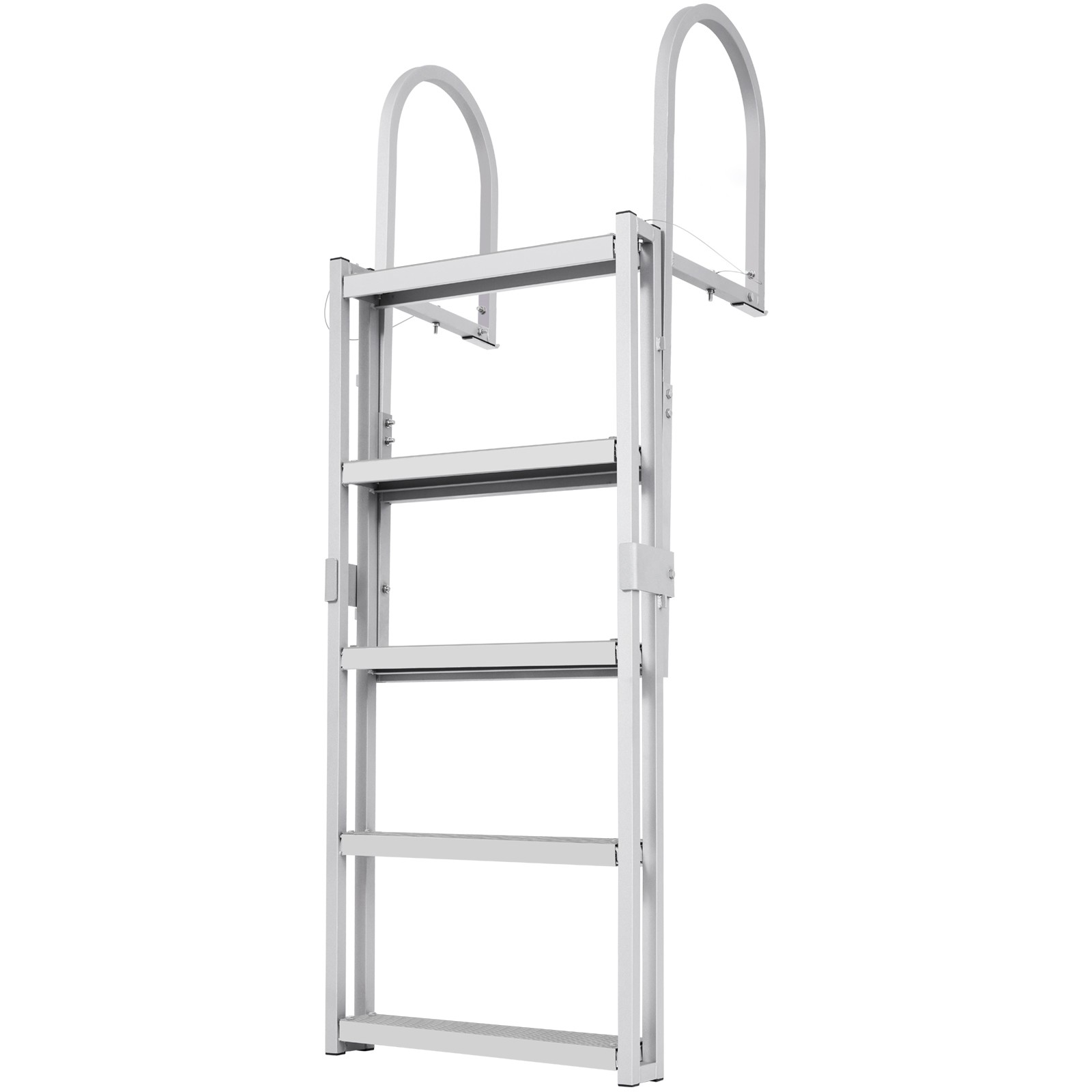 Aluminum Dock Ladder Boat Dock Ladder 66.9-78.9in Height Adjustable 5 Step