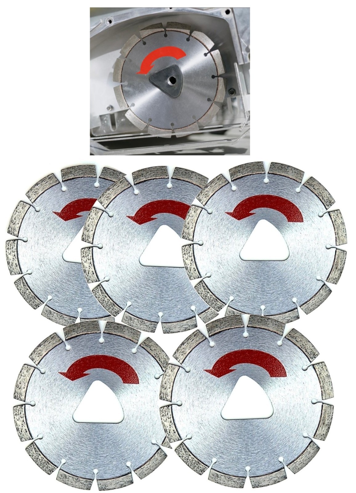 6" Pro Soffcut Style LASER WELD Diamond Blade Compatible w Husqvarna 150 -5 Pack