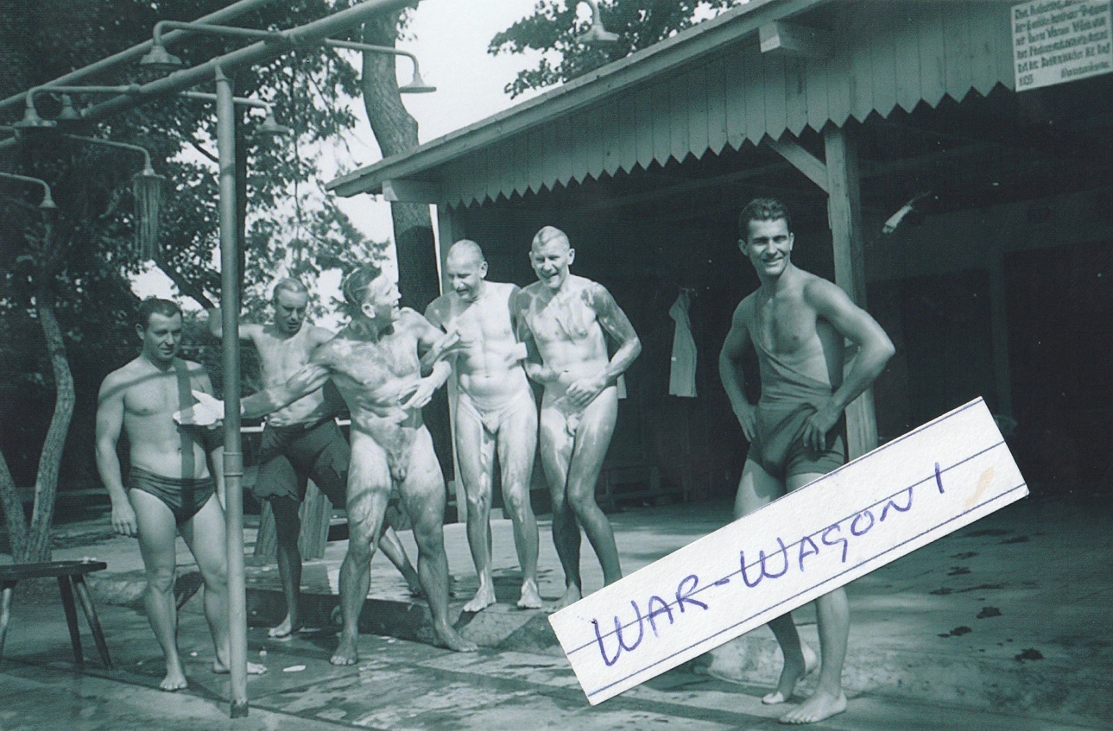 WW II - German Photo -- - Soldiers Showering