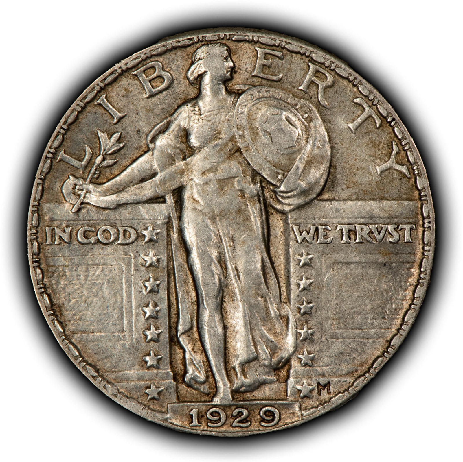 1929 25c Standing Liberty Silver Quarter - Luster - AU - SKU-Y6365