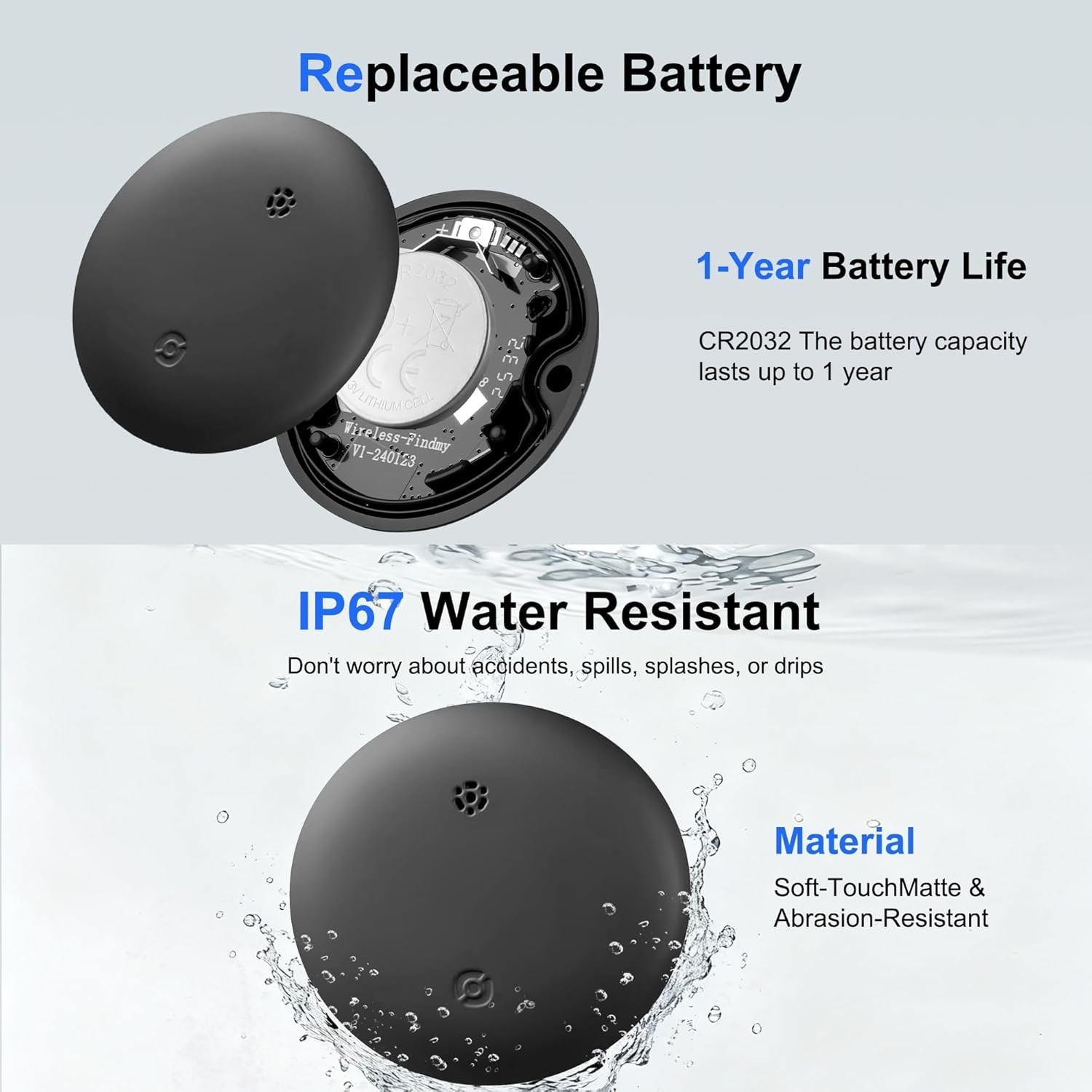 Dust & Water Proof Android Tracker Tags, 4 Pack