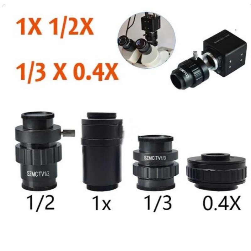 1X 1/2 1/3 CTV lens adapter is suitable for SZM triple stereo microscope CCD cam